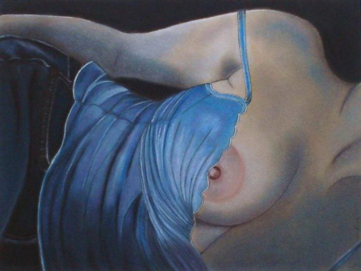 Peinture intitulée "Blue Shining" par Manuela Hames, Œuvre d'art originale
