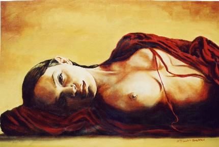 Pittura intitolato "Introspezione nudo…" da Facchin Varalda Manuela, Opera d'arte originale