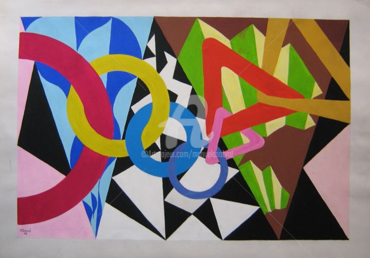 Malarstwo zatytułowany „Elos II” autorstwa Manuela Sobral, Oryginalna praca, Gwasz