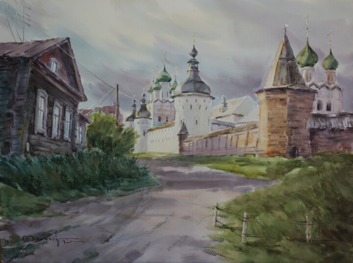 绘画 标题为“Old Russian town. R…” 由Igor Manukhov, 原创艺术品, 水彩