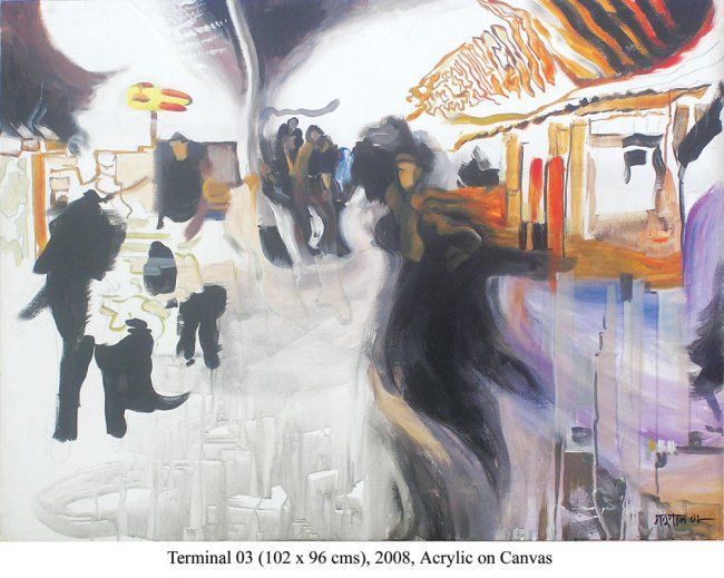 Peinture intitulée "Terminal 03" par Manu Pal, Œuvre d'art originale