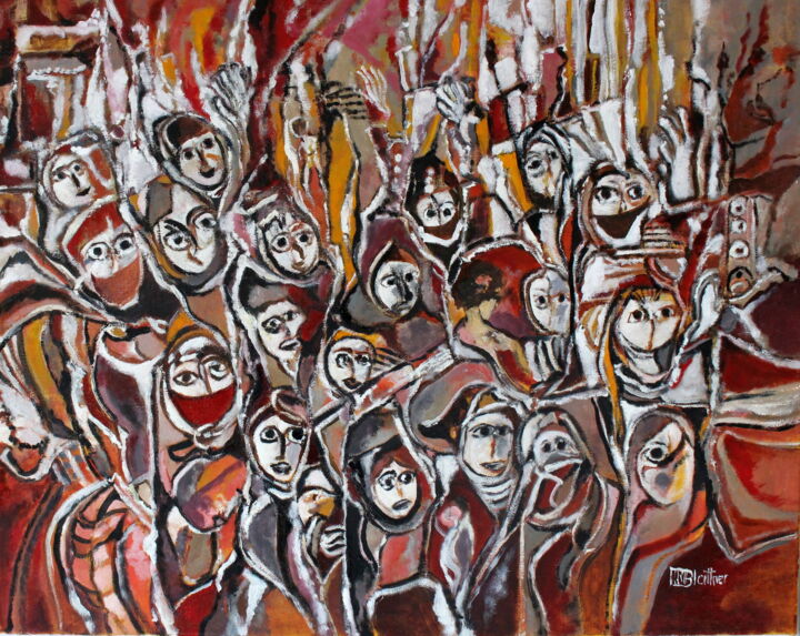 Pintura titulada "Mascarade" por Marie-Rose Blattner, Obra de arte original, Oleo