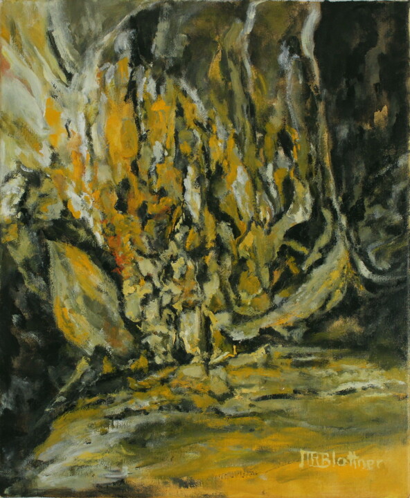 Painting titled "Eté brûlant" by Marie-Rose Blattner, Original Artwork, Oil