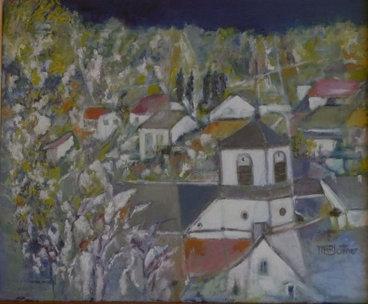 Painting titled "village-f8.jpg" by Marie-Rose Blattner, Original Artwork
