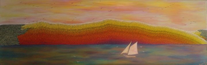 Painting titled "dune-pilat.jpg" by Manyvaloo, Original Artwork, Acrylic