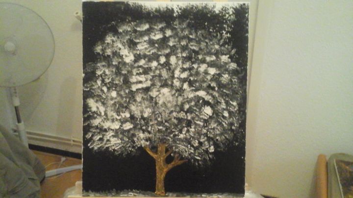 Painting titled "L arbre de l espoir" by Florence Castelli  Flofloyd, Original Artwork, Acrylic