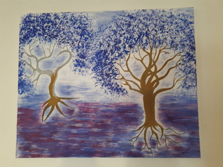 Peinture intitulée "Des arbres comme j…" par Florence Castelli  Flofloyd, Œuvre d'art originale, Acrylique