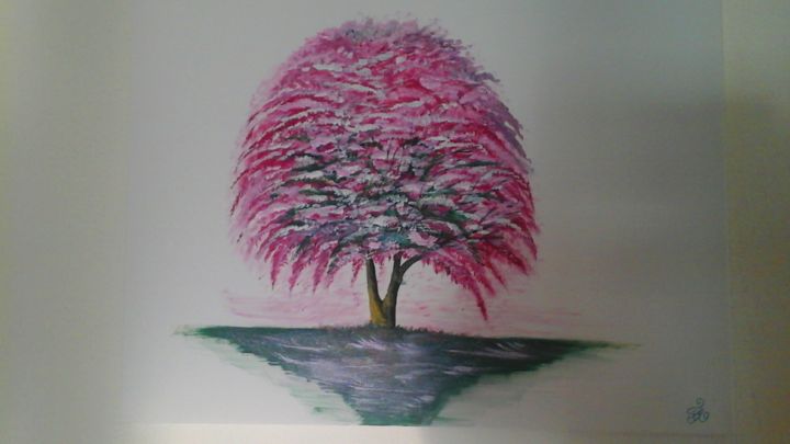 Peinture intitulée "J aime cet arbre" par Florence Castelli  Flofloyd, Œuvre d'art originale, Acrylique