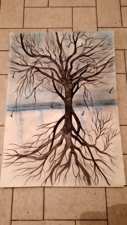 Peinture intitulée "Mon arbre de vie" par Florence Castelli  Flofloyd, Œuvre d'art originale, Acrylique