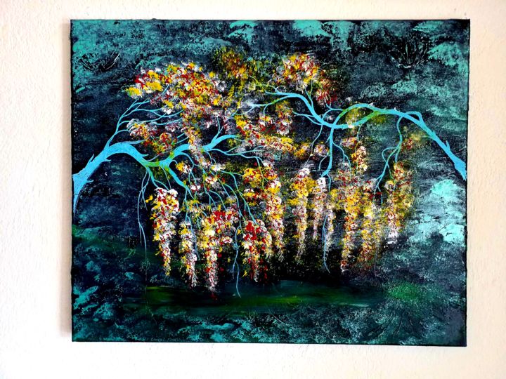 Peinture intitulée "Forêt je t aime" par Florence Castelli  Flofloyd, Œuvre d'art originale, Acrylique