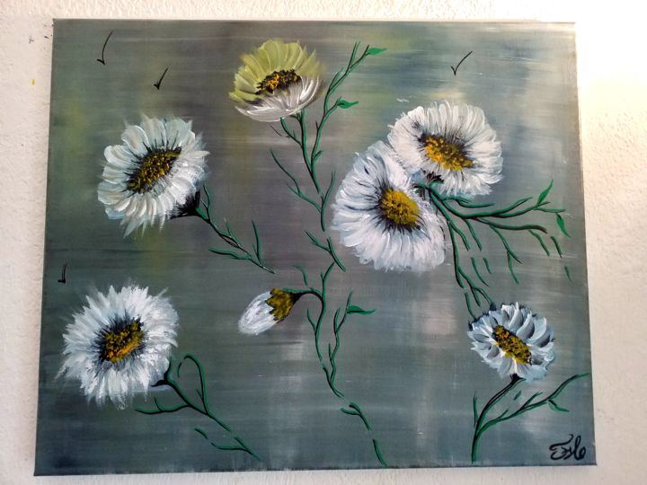 Painting titled "La danse des fleurs" by Florence Castelli  Flofloyd, Original Artwork, Acrylic