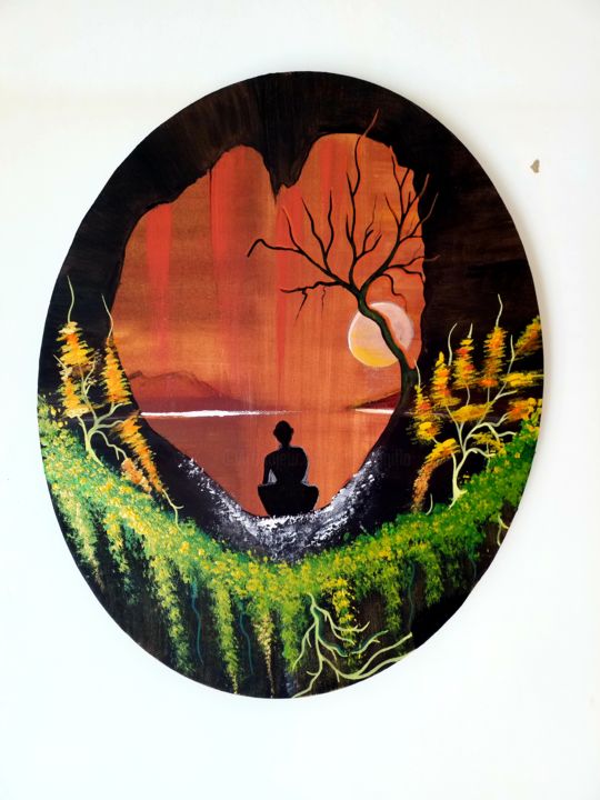 Peinture intitulée "Réflexion" par Florence Castelli  Flofloyd, Œuvre d'art originale, Acrylique