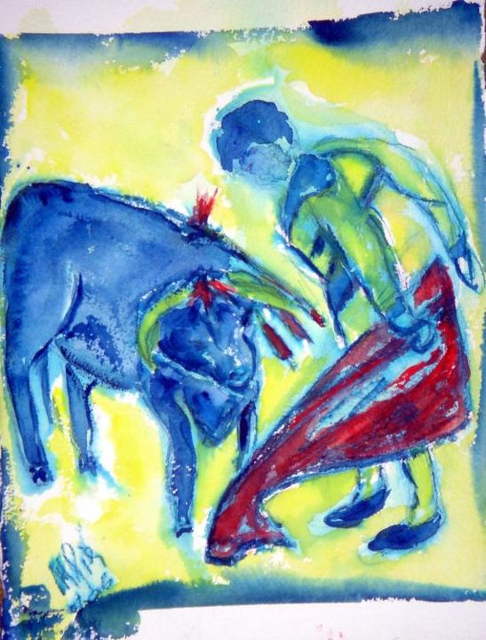 Painting titled "CORRIDA B" by Mapie, Original Artwork