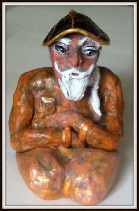 Sculpture intitulée "Little Monk" par Mapie, Œuvre d'art originale