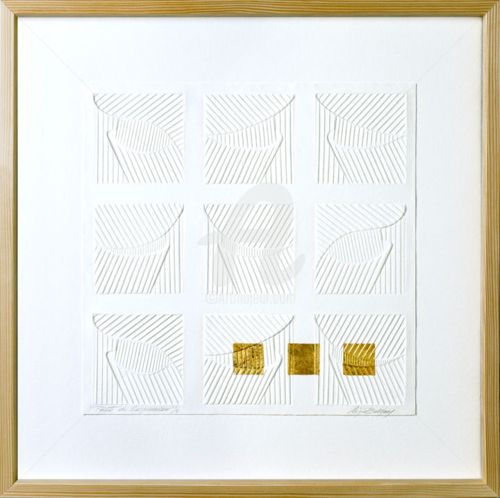Impressões e gravuras intitulada "Points de suspension" por Mapie Belgary, Obras de arte originais, Papel Montado em Cartão