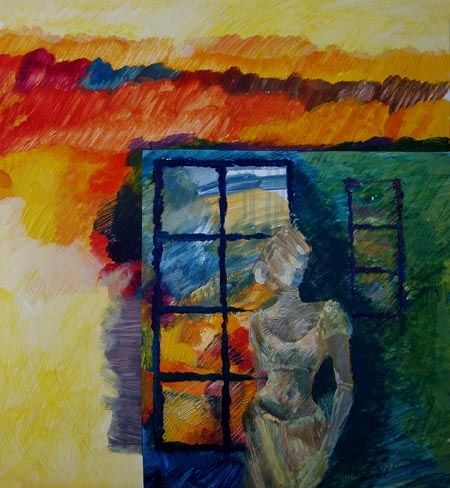 Painting titled "lady in abstract" by Maqbool Ahmed, Original Art,