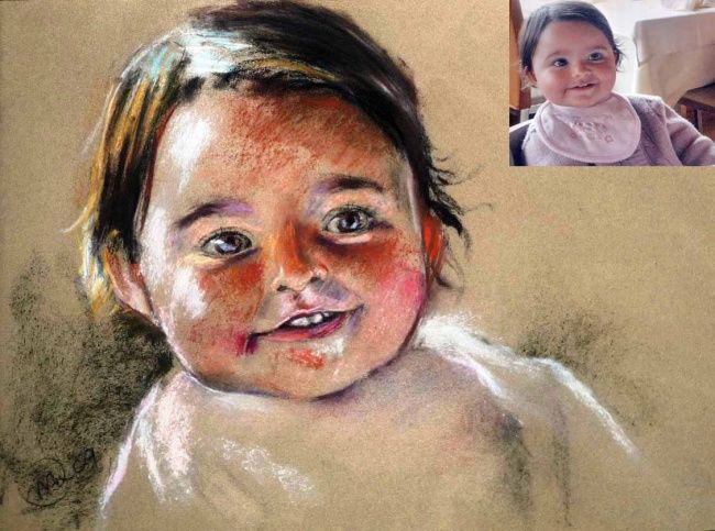 Peinture intitulée "Bebé" par Miguel Angel Quintana, Œuvre d'art originale, Huile
