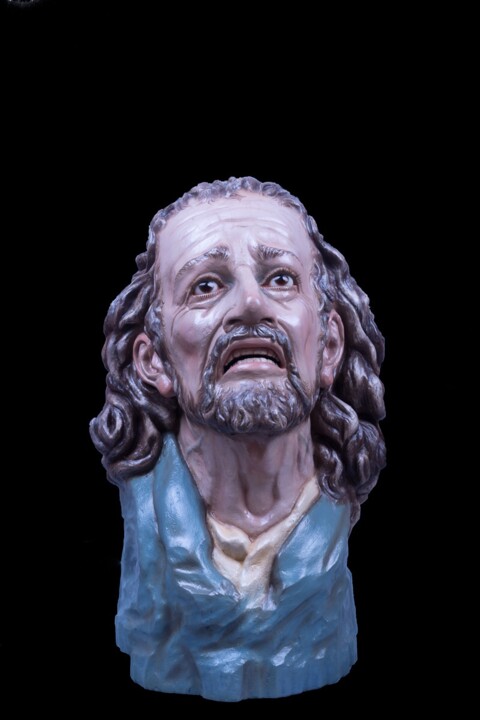 Escultura titulada "Miedo, expiacion" por Mar Blazquez, Obra de arte original, Madera