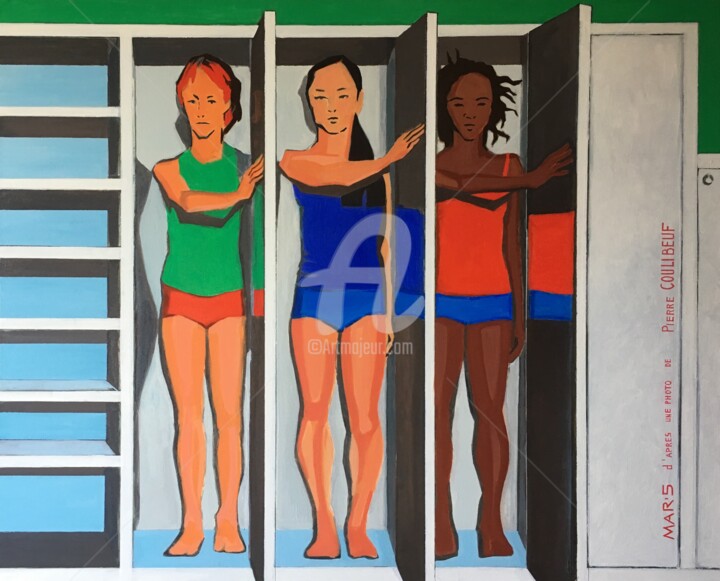 Schilderij getiteld ""GIRLS R BACK! d'ap…" door Mar.S, Origineel Kunstwerk, Olie