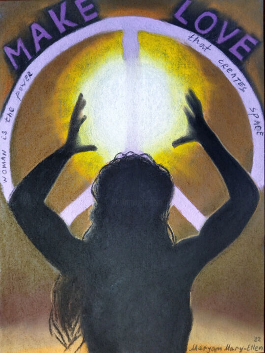 Картина под названием "Woman is the power…" - Mariam Mary-Ellen, Подлинное произведение искусства, Пастель