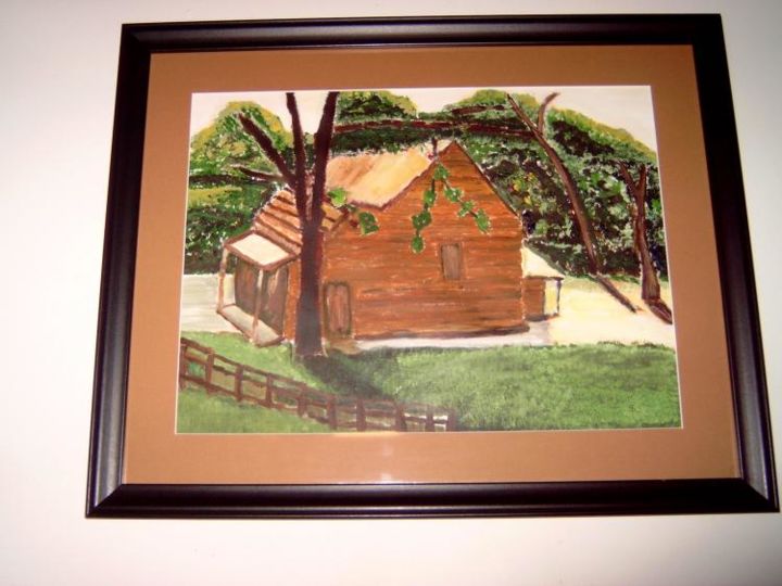 Painting titled "oldhouse" by Mary, Original Artwork