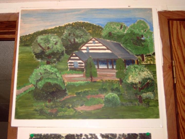 Painting titled "the country" by Mary, Original Artwork