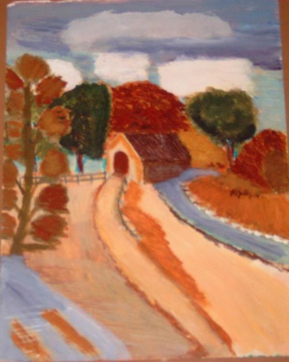 Painting titled "bridge" by Mary, Original Artwork