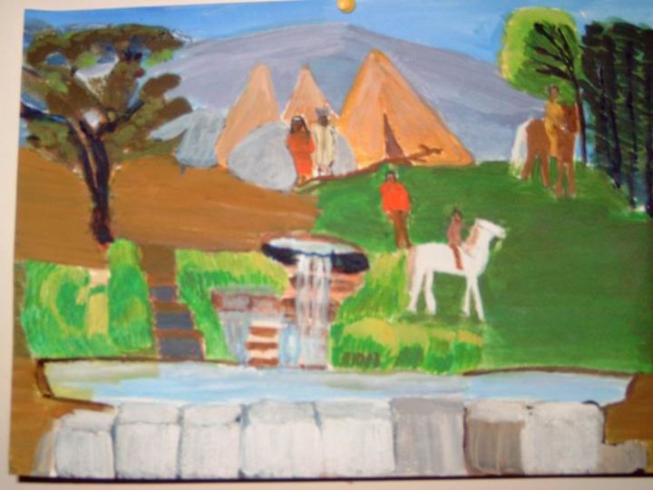 Painting titled "indians" by Mary, Original Artwork