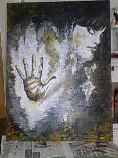 Painting titled "Tras el Cristal" by Mara, Original Artwork, Oil