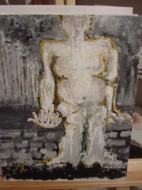 Painting titled "Miseria" by Mara, Original Artwork