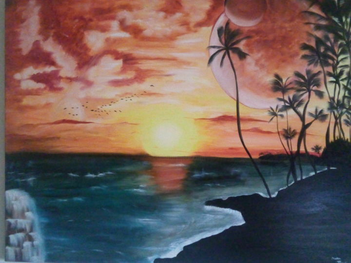 Pintura intitulada "PARAISO" por Mara Tomé, Obras de arte originais, Óleo