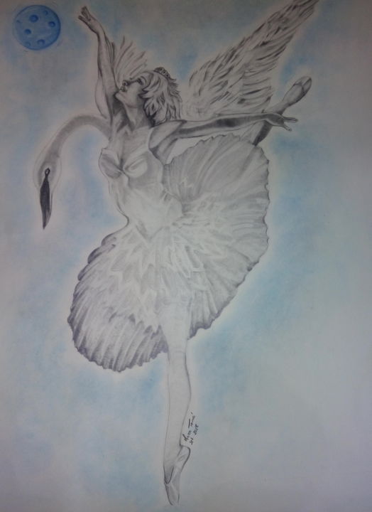 Dessin intitulée "BAILARINA" par Mara Tomé, Œuvre d'art originale, Graphite