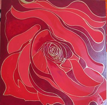 Painting titled "RED PASSION 13" by Mara Lombardi, Original Artwork