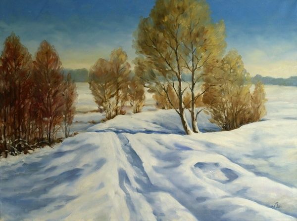 Pittura intitolato "Январь" da Anatolii Moroziuk, Opera d'arte originale