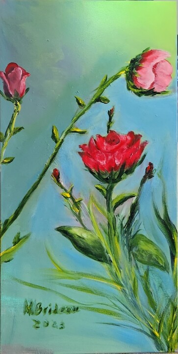 Peinture intitulée "Fleur-Ange" par Marbrine, Œuvre d'art originale, Acrylique
