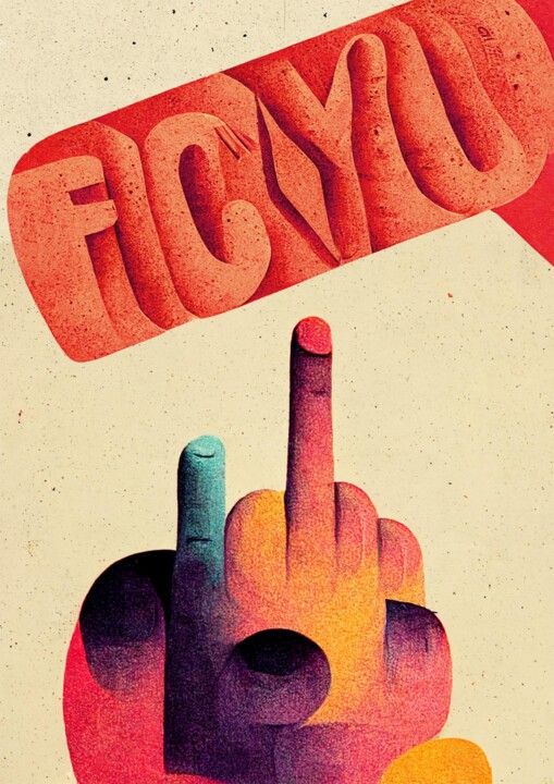 Arts numériques intitulée "F**CK YOU" par Marc Alapont, Œuvre d'art originale, Travail numérique 2D