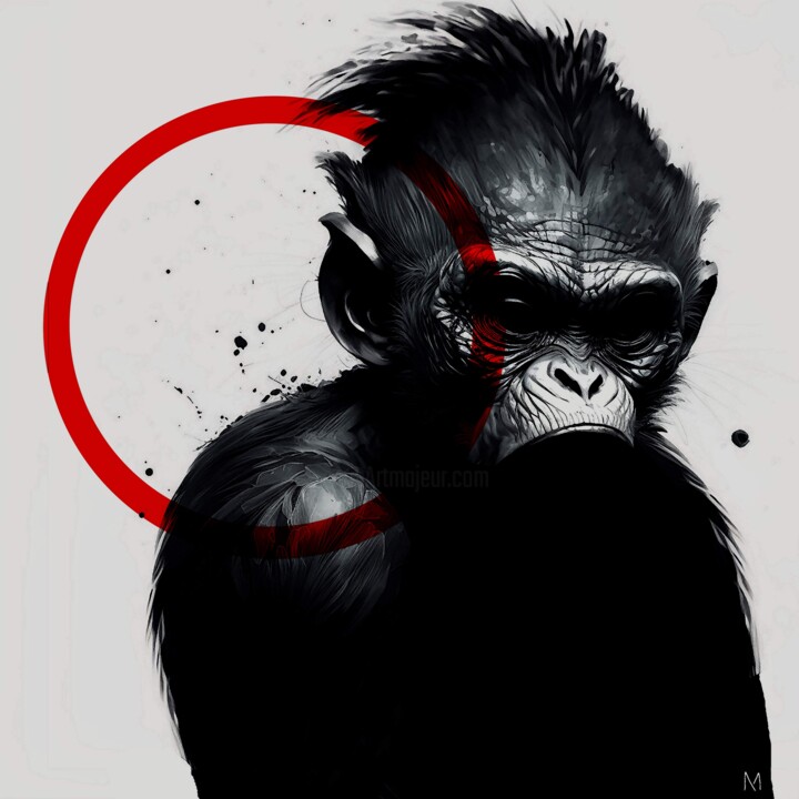 Arts numériques intitulée "monkey kong" par Marc Alapont, Œuvre d'art originale, Travail numérique 2D