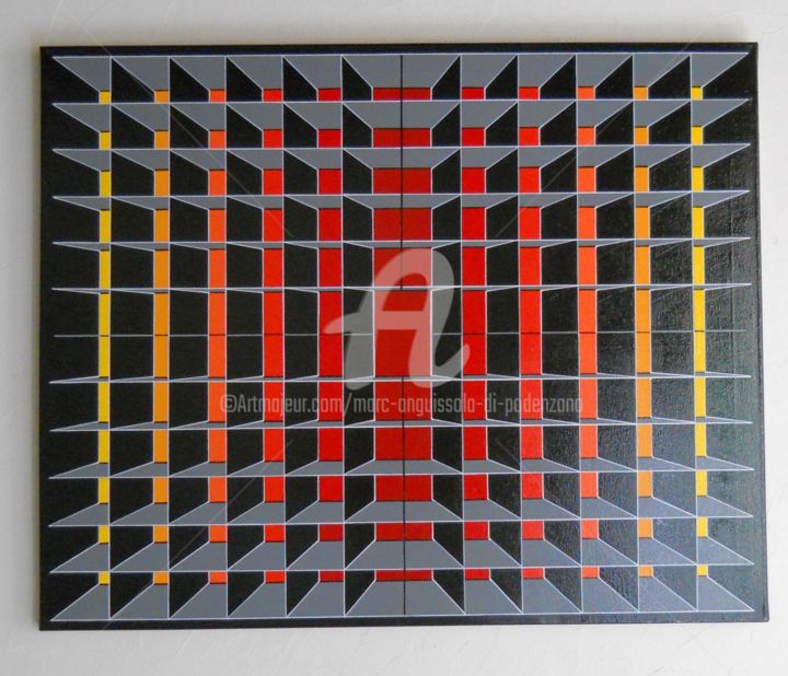 Painting titled "Art optique..." by Anguis, Original Artwork, Acrylic