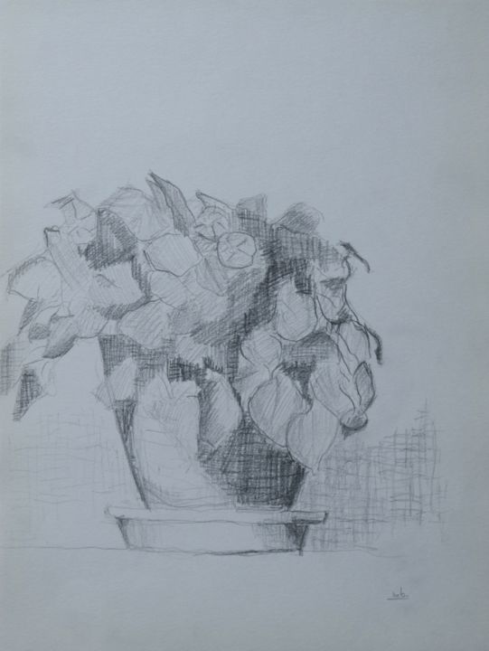 Drawing titled "BOUQUET 4" by Marc Barn, Original Artwork, Pencil