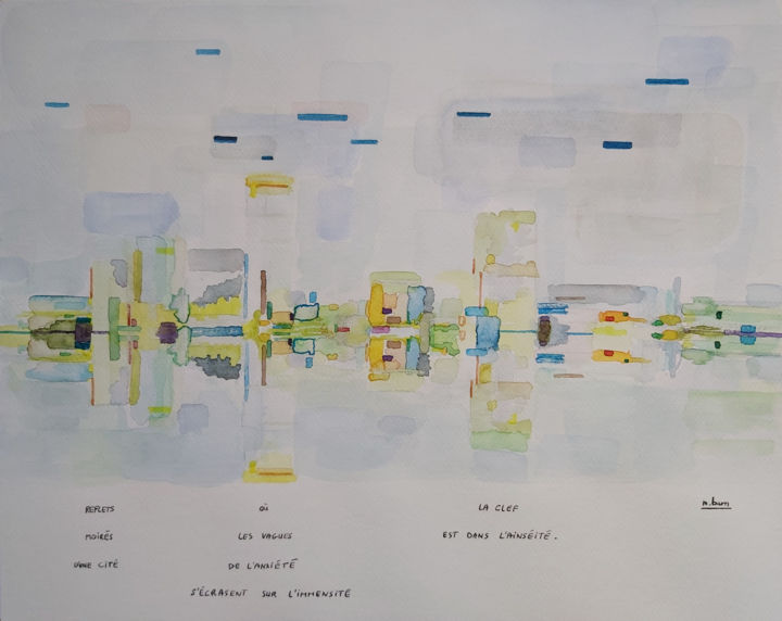 Peinture intitulée "URBA 3" par Marc Barn, Œuvre d'art originale, Aquarelle