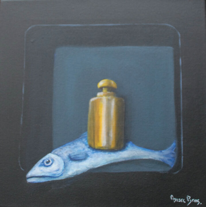 Painting titled ""Poids-son"" by Marc Brees, Original Artwork, Oil