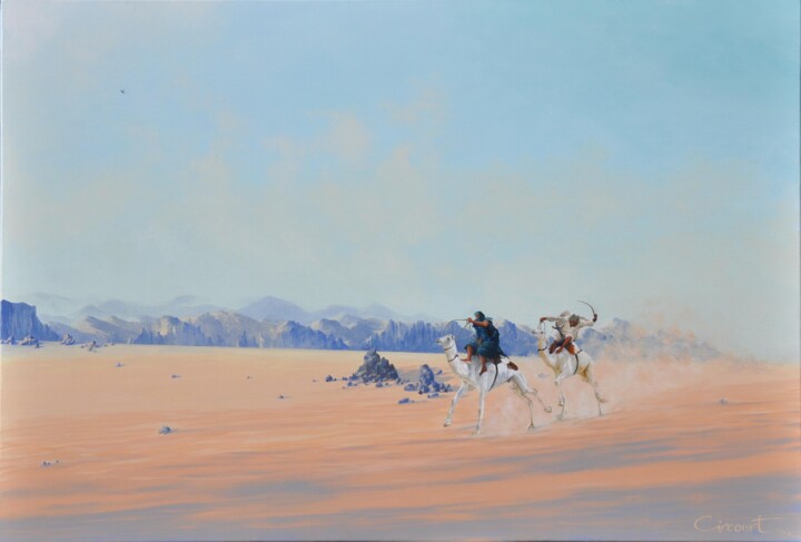 Pintura intitulada "La course / The race" por Marc Brocheton De Circourt, Obras de arte originais, Óleo Montado em Armação e…