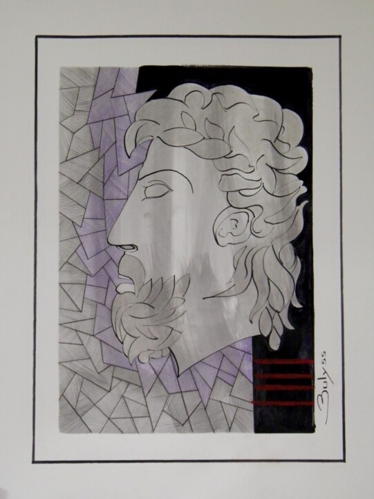 Drawing titled "Adrien de Italia à…" by Marc Bulyss, Original Artwork, Ink