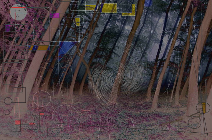 Arts numériques intitulée "Pink forest" par Marc Bulyss, Œuvre d'art originale, Peinture numérique