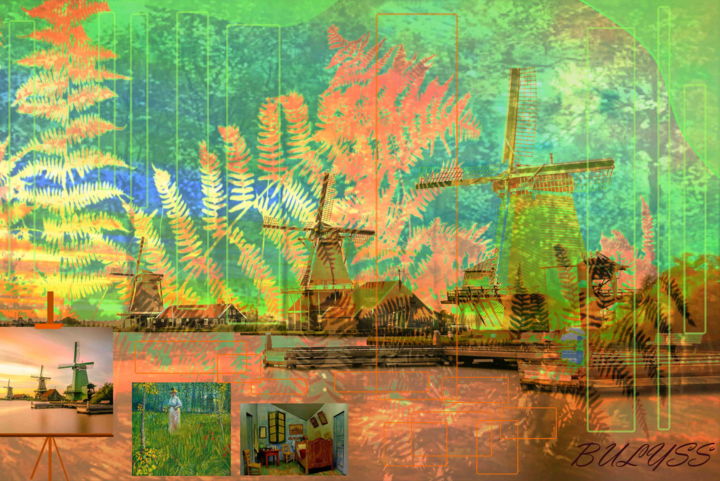 제목이 "A Vincent Van Gogh"인 디지털 아트 Marc Bulyss로, 원작, 디지털 페인팅