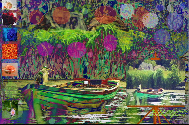 Digitale Kunst getiteld "Monet Giverny" door Marc Bulyss, Origineel Kunstwerk, Digitaal Schilderwerk