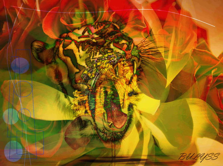 Digital Arts titled "Vanilla Jaguar" by Marc Bulyss, Original Artwork, Digital Painting