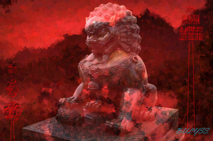 Arts numériques intitulée "Chinese Bronze" par Marc Bulyss, Œuvre d'art originale, Peinture numérique