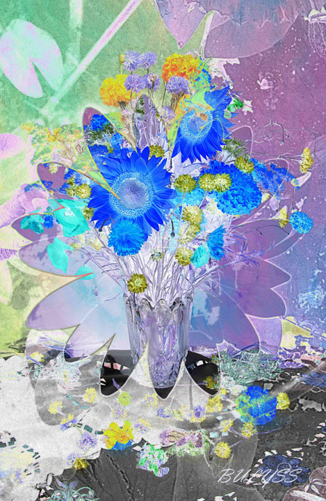 Digital Arts titled "Lily - Parfum" by Marc Bulyss, Original Artwork, Digital Painting
