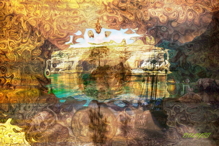 Arte digitale intitolato "Treasure Island" da Marc Bulyss, Opera d'arte originale, Pittura digitale